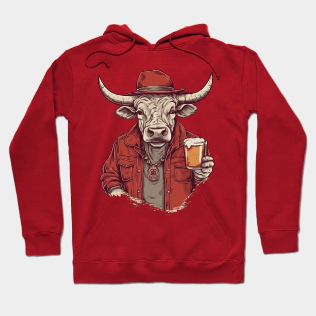 Bull and beer Hoodie by Mr Youpla